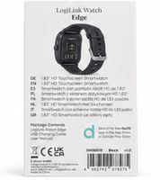 LogiLink Watch Edge Smartwatch mit 1,83 Zoll HD-Touchdisplay, Bluetooth 5.2 & Fitnessfunktionen **B-Ware – geprüft** Schwarz