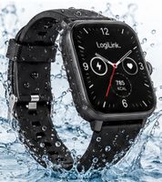 LogiLink Watch Edge Smartwatch mit 1,83 Zoll HD-Touchdisplay, Bluetooth 5.2 & Fitnessfunktionen **B-Ware – geprüft** Schwarz