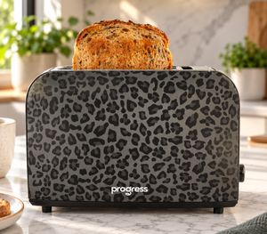 progress LEO Toaster – 2-Slice, 750 Watt, with 7 adjustable browning levels & crumb tray **B-stock – inspected** Black/Grey