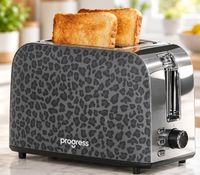 progress LEO Toaster – 2-Slice, 750 Watt, with 7 adjustable browning levels & crumb tray **B-stock – inspected** Black/Grey