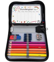 Idena 28-piece pencil case, including stationery, a class schedule, and other school supplies – **B-stock (inspected)** – assorted colors/designs