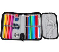 Idena 28-piece pencil case, including stationery, a class schedule, and other school supplies – **B-stock (inspected)** – assorted colors/designs