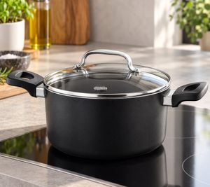 Ø20cm 3.6L BERNDES ONYX Aluminium Cooking Pot with Glass Lid, Non-Stick Coating for All Hob Types incl. Induction  **B-Grade – tested** Black