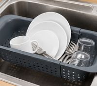 Vileda Easy Kitchen Extendable Sink Colander – Adjustable Draining Basket for Fruit & Vegetables – **B-Stock – Inspected** – Anthracite
