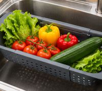 Vileda Easy Kitchen Extendable Sink Colander – Adjustable Draining Basket for Fruit & Vegetables – **B-Stock – Inspected** – Anthracite