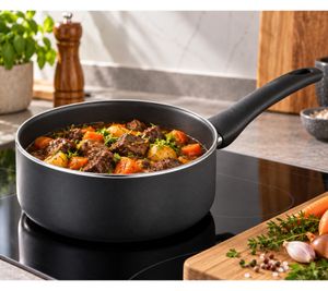 Ø16cm 1.4L BERNDES ONYX Aluminium Saucepan, Non-Stick Coating for All Hob Types incl. Induction without Glass Lid **B-Grade – tested** Black
