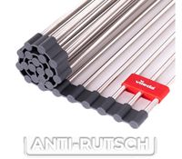 Vileda Roll-up Sink Dish Drying Rack – 45 x 40 cm with 24 rods – Space-saving drying mat **B-stock – inspected** Silver