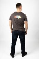 Lakeville Mountain Camiseta de hombre Ludo con estampado en la espalda y cuello redondo Gris