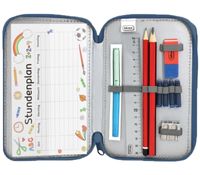 Idena 47-piece pencil case, including colored pencils, a class schedule, and other school supplies – **B-stock (inspected)** – Blue/Multicolored