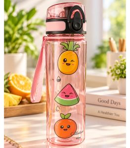 Collectino 500ml Tritan Water Bottle with Practical Lid & Carrying Strap, Leakproof, Includes Waterproof Stickers – **B-Stock (Inspected)** – Pink