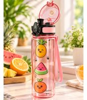Collectino 500ml Tritan Water Bottle with Practical Lid & Carrying Strap, Leakproof, Includes Waterproof Stickers – **B-Stock (Inspected)** – Pink