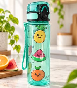 Collectino 500ml Tritan Water Bottle with Practical Lid & Carrying Strap, Leakproof, Includes Waterproof Stickers – **B-Stock (Inspected)** – Green