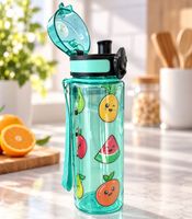 Collectino 500ml Tritan Water Bottle with Practical Lid & Carrying Strap, Leakproof, Includes Waterproof Stickers – **B-Stock (Inspected)** – Green