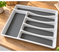 KESPER Cutlery Tray made of high-quality PP plastic, W 33.5 x H 41 x D 4.5 cm **B-stock – inspected** – Gray