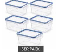 5er Pack Rotho CLIC & LOCK Kühlschrankorganizer 1 Liter Stapelbare Frischebox mit Deckel 16,1 × 12 × 11,3 cm 7636311 Transparent/Weiß