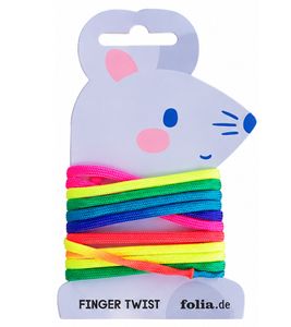 folia Finger Twist Fadenspiel 1,6 m – buntes Geschicklichkeitsspiel für Kinder ab 4 Jahre **B-Ware – geprüft** Regenbogenfarben