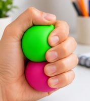 Trendhaus "ABC Champions" Anti-Stress & Relaxation Balls (2-Pack) – Squeeze and Knead Balls **B-Stock – Inspected** Pink/Green