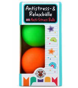 2er Pack Trendhaus ABC Champions Antistress- & Relaxbälle 2er-Set – Stressbälle zum Kneten und Drücken **B-Ware – geprüft** Orange/Grün