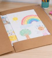 folia ABC Sammelmappe DIN A3 – Zeichenmappe aus Kraftkarton mit Gummiband **B-Ware – geprüft** Braun/Bunt