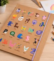 folia ABC Sammelmappe DIN A3 – Zeichenmappe aus Kraftkarton mit Gummiband **B-Ware – geprüft** Braun/Bunt