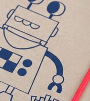 folia System Error Hungry Sammelmappe DIN A3 – Zeichenmappe mit Roboter-Motiven und Gummibandverschluss **B-Ware – geprüft** Grau/Blau
