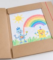folia System Error Hungry Sammelmappe DIN A3 – Zeichenmappe mit Roboter-Motiven und Gummibandverschluss **B-Ware – geprüft** Grau/Blau