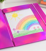 folia Basteln 1 Schule Sammelmappe DIN A3 – Holografische Zeichenmappe mit Gummibandverschluss **B-Ware – geprüft** Pink