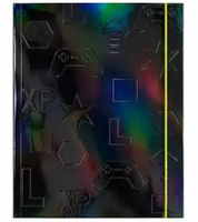 folia Game On Sammelmappe DIN A3 – Glänzende Zeichenmappe mit Gaming-Motiven und Gummibandverschluss **B-Ware – geprüft** Schwarz