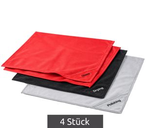 4 Stück WALSER Mikrofasertücher 40 x 40 cm – Vielseitige Reinigungstücher für Auto, Küche & Haushalt **B-Ware – geprüft** Mehrfarbig