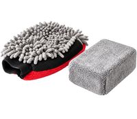 Set da 2 pezzi WALSER: guanto e spugna in microfibra per auto e casa **Articolo di seconda scelta (B-Ware) – controllato** – Multicolore