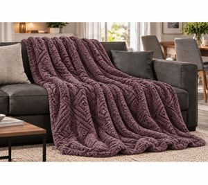 220x240cm Coperta Morbida in 100% Poliestere Microfibra – Plaid Accogliente per Soggiorno, Divano e Letto Verde viola