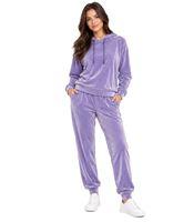 Pantalon d'intérieur en velours pour femme – Doux et confortable, avec poches – Jogging violet