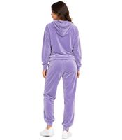 Pantalon d'intérieur en velours pour femme – Doux et confortable, avec poches – Jogging violet