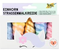 5 Stück folia Kreide - Unicorn Sidewalk Chalk im Horn Design - Einhorn Kreide für Kinder **B-Ware – geprüft** in Bunt