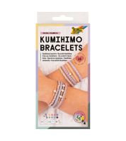Kit de Manualidades folia Kumihimo Bracelets Pastel Rainbow para Pulseras de la Amistad con 8 Hilos de Algodón, 6 Cuentas de Madera y 2 Discos para Trenzar **Producto de segunda selección – probado** Multicolor
