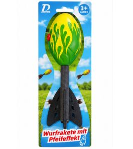 Cohete lanzable DUSSAL con efecto silbador – Juego de lanzamiento al aire libre para niños **Producto de segunda categoría (B-Ware) – revisado** Verde/Amarillo