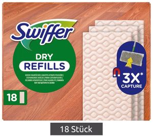 18 Unidades Swiffer DRY Recambios de Paños Secos para Suelos, Toallitas con Estructura 3D contra Polvo, Suciedad y Pelos **Producto de segunda selección – probado** Blanco