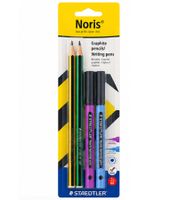 STAEDTLER Noris Schreibset mit 2 Bleistiften & 2 Finelinern – 4-teilig – 61 BK4-1 **B-Ware – geprüft** Mehrfarbig