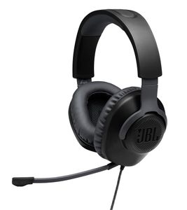 Auriculares Gaming JBL Quantum 100 con Micrófono Desmontable, Altavoces de 40mm, JBL QuantumSOUND, Conector de 3,5mm y Almohadillas Viscoelásticas **Producto de segunda selección – probado** Negro