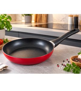 Sartén Krüger Ø 20 cm – Sartén de aluminio de alta calidad con revestimiento antiadherente, apta para inducción, **Producto de segunda categoría (B-Ware) – revisado** Rojo/Negro