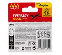 16-Pack Energizer Eveready Gold AAA Alkaline Batteries – 1.5 V – Micro LR03 – 8+8 Bonus Pack **B-Stock – Inspected** Gold