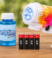 Bubbles LED Bubble Gun – Bubble Rush Blaster with Light Effects – Includes 85 ml Bubble Solution & Batteries **B-Stock – Inspected** Colorful
