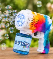 Bubbles LED Bubble Gun – Bubble Rush Blaster with Light Effects – Includes 85 ml Bubble Solution & Batteries **B-Stock – Inspected** Colorful