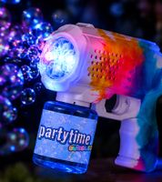Bubbles LED Bubble Gun – Bubble Rush Blaster with Light Effects – Includes 85 ml Bubble Solution & Batteries **B-Stock – Inspected** Colorful