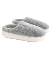 Cozy Unisex Slippers for Kids with Soft Faux Fur – Comfortable Camprella Slippers for Boys & Girls, Featuring a Non-Slip Treaded Sole – Gray