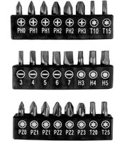 Kit de 30 pièces Brüder Mannesmann : tournevis sans fil (format droit), éclairage de travail LED et vis **Produit de second choix – contrôlé** M17736 Noir/Bleu