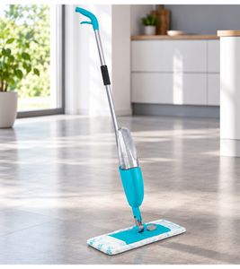 Paul Koch Spray Mop – Practical floor mop with a built-in spray function, featuring a washable pad for smooth floors and thorough damp cleaning **B-Stock – Inspected** Turquoise/Gray