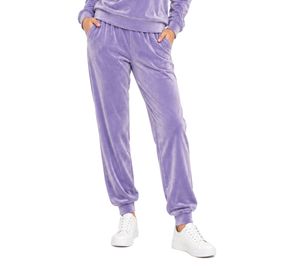 Pantalones de tejido suave para mujer, tipo *lounge* y con bolsillos, ideales para días de relax – Pantalones de estilo *jogger* en color morado