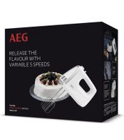 Batteur à main AEG HM3310 (Série 3) – 5 vitesses réglables, 450 W – **Produit reconditionné (B-Ware) – contrôlé** – Blanc