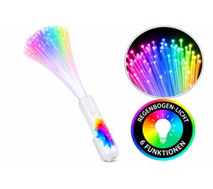 partytime Flash LED Fibre Optic Light Wand with Colourful Light Effects, Illuminated Party Stick for Concerts, Festivals & Parties **B-Grade – tested** White/Multicoloured
